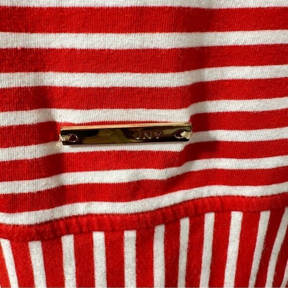 Jones New York Top Red Stripe Popover Size L - Picture 2 of 7